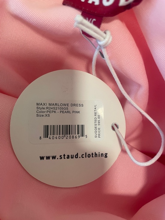 New Staud Marlowe Neck Tie Tiered Maxi Dress size XS - Picture 16 of 17